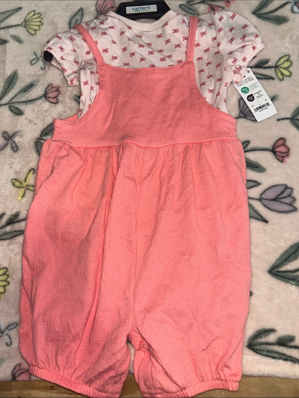 Carter's Coral Pink Girls' Romper